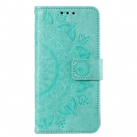 Flip Case Leren Poco C61 Mandala Zon Met Riem