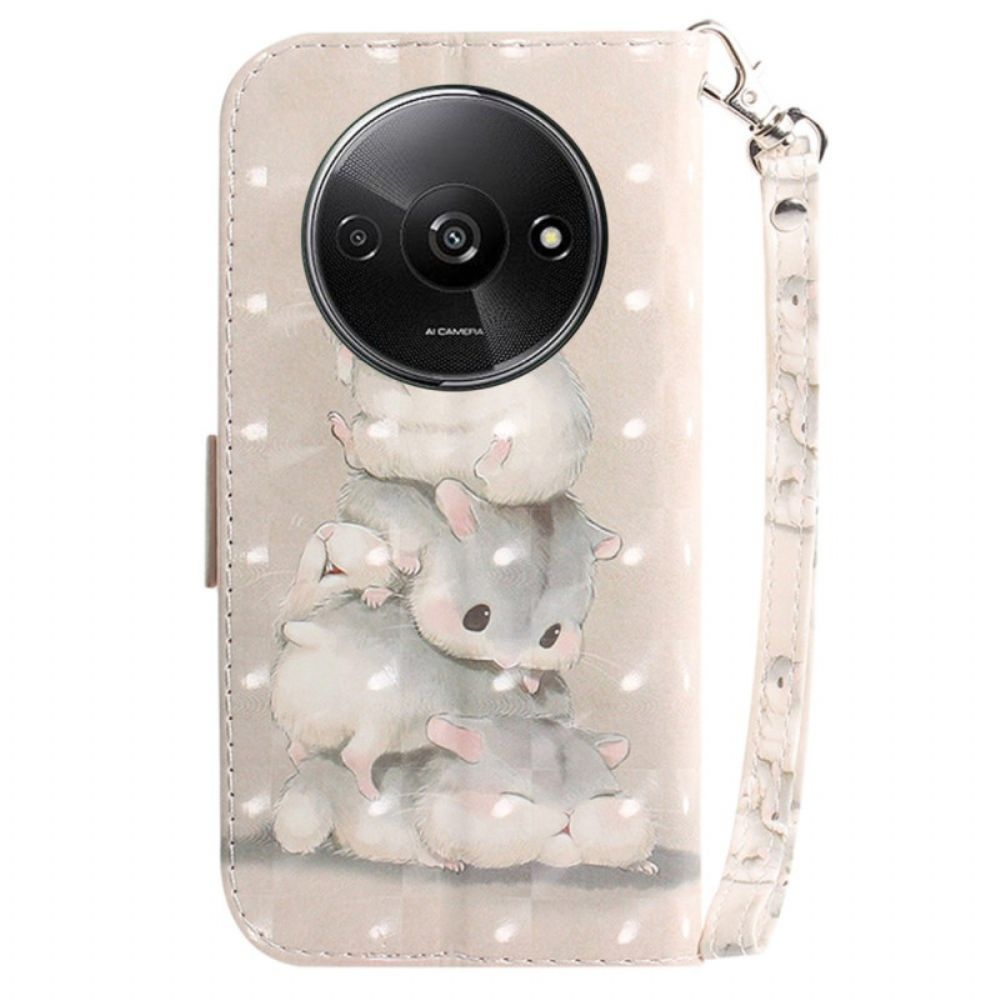 Folio-hoesje Poco C61 Hamsters Met Riem