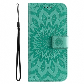 Folio-hoesje Poco C61 Telefoonhoesje Zonne-mandala Met Riem