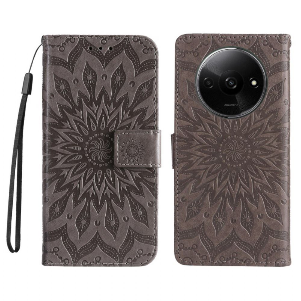 Folio-hoesje Poco C61 Telefoonhoesje Zonne-mandala Met Riem