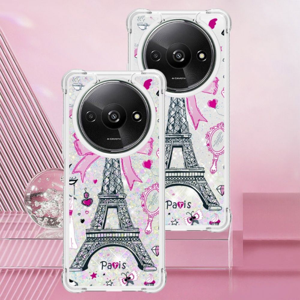 Hoesje Poco C61 Eiffeltoren Glitter Bescherming Hoesje