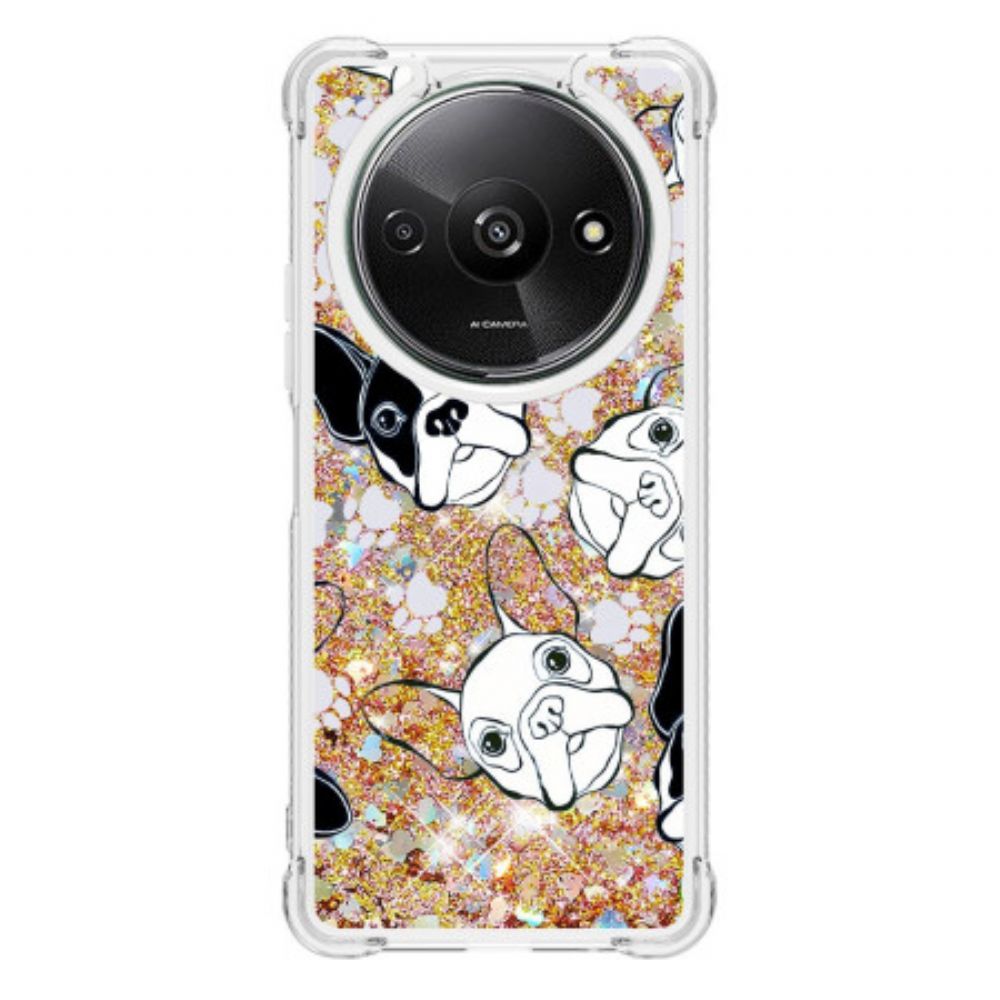 Hoesje Poco C61 Glitterhond Bescherming Hoesje