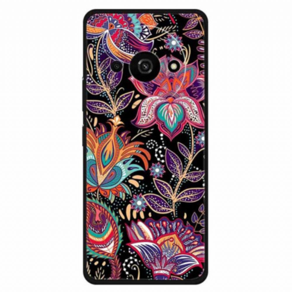 Hoesje Poco C61 Paarse Bloemen