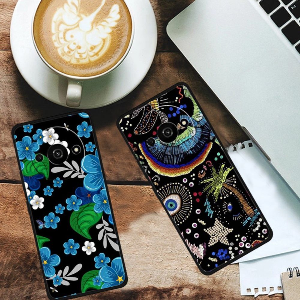 Hoesje Poco C61 Paarse Bloemen