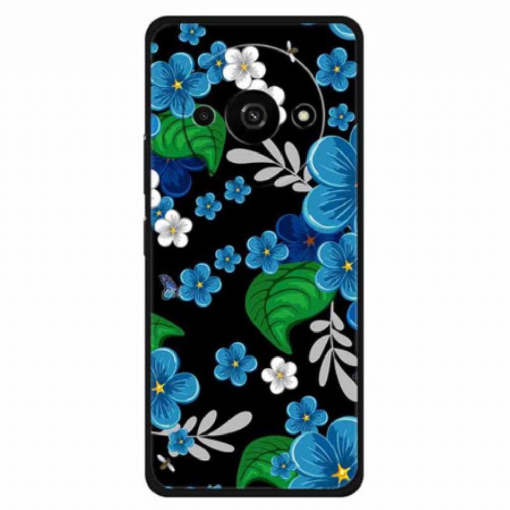 Hoesje Voor Poco C61 Blauwe Bloemen