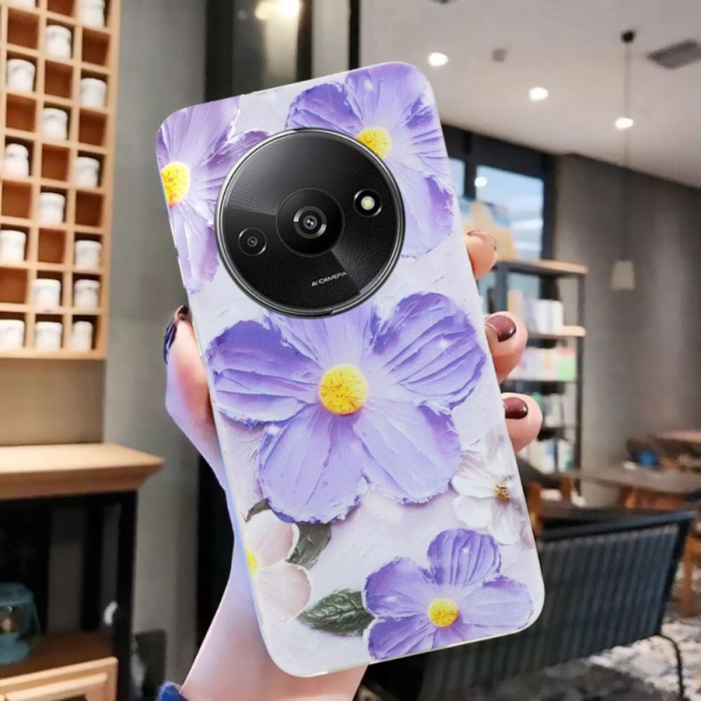 Hoesje Voor Poco C61 Paarse Bloemen