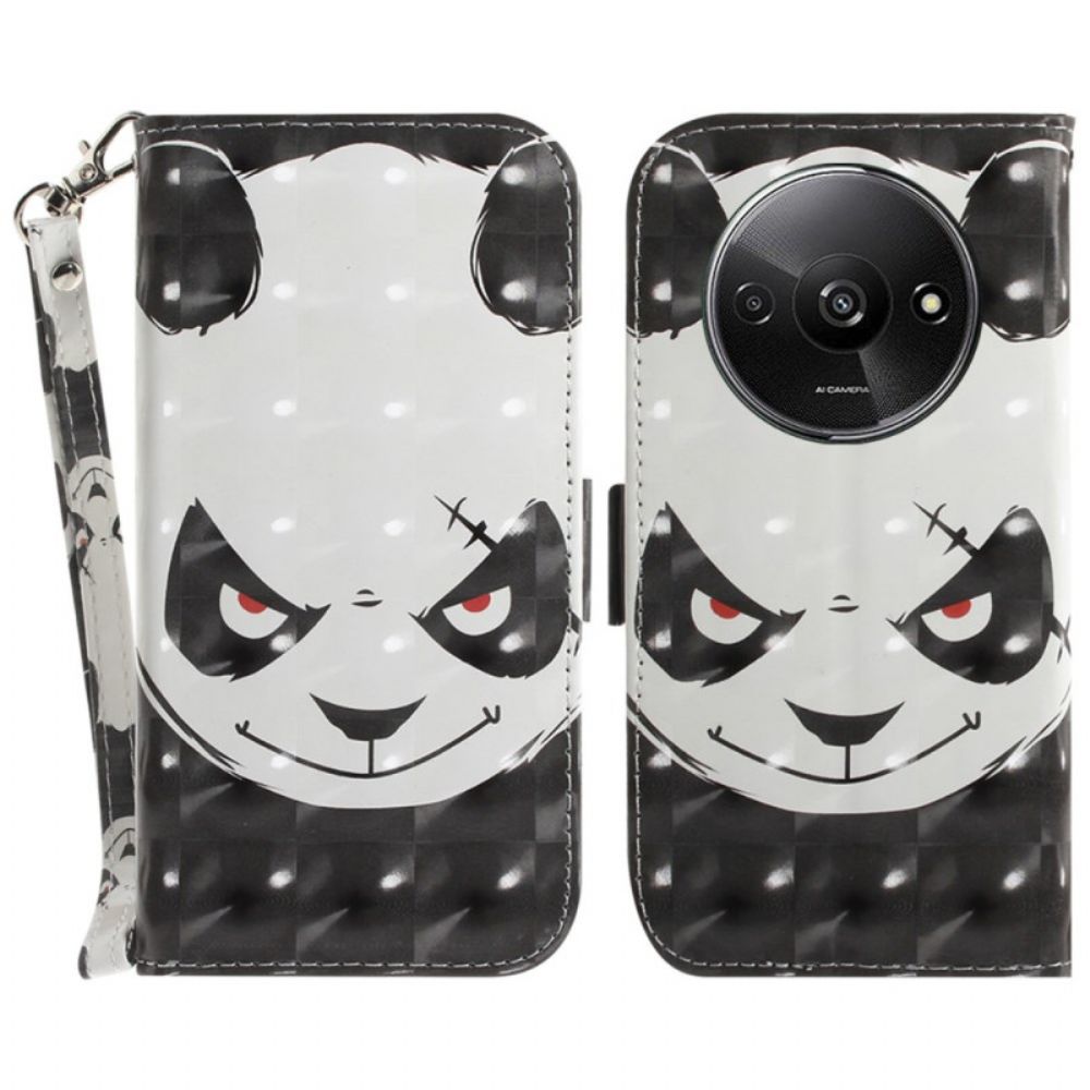 Leren Hoesje Poco C61 Boze Panda Met Riem