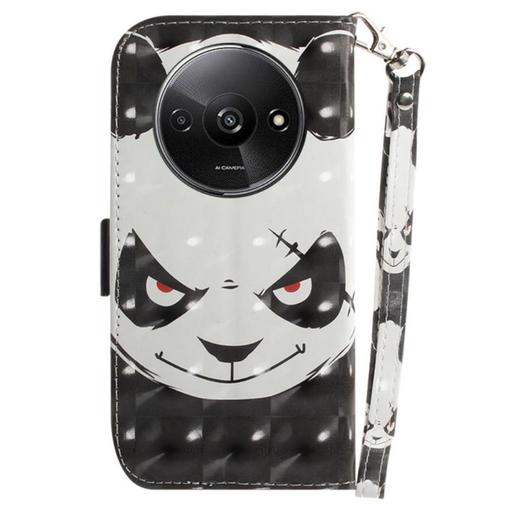 Leren Hoesje Poco C61 Boze Panda Met Riem