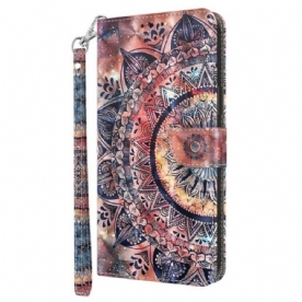 Leren Hoesje Poco C61 Kleurrijke Mandala Met Riempje Bescherming Hoesje