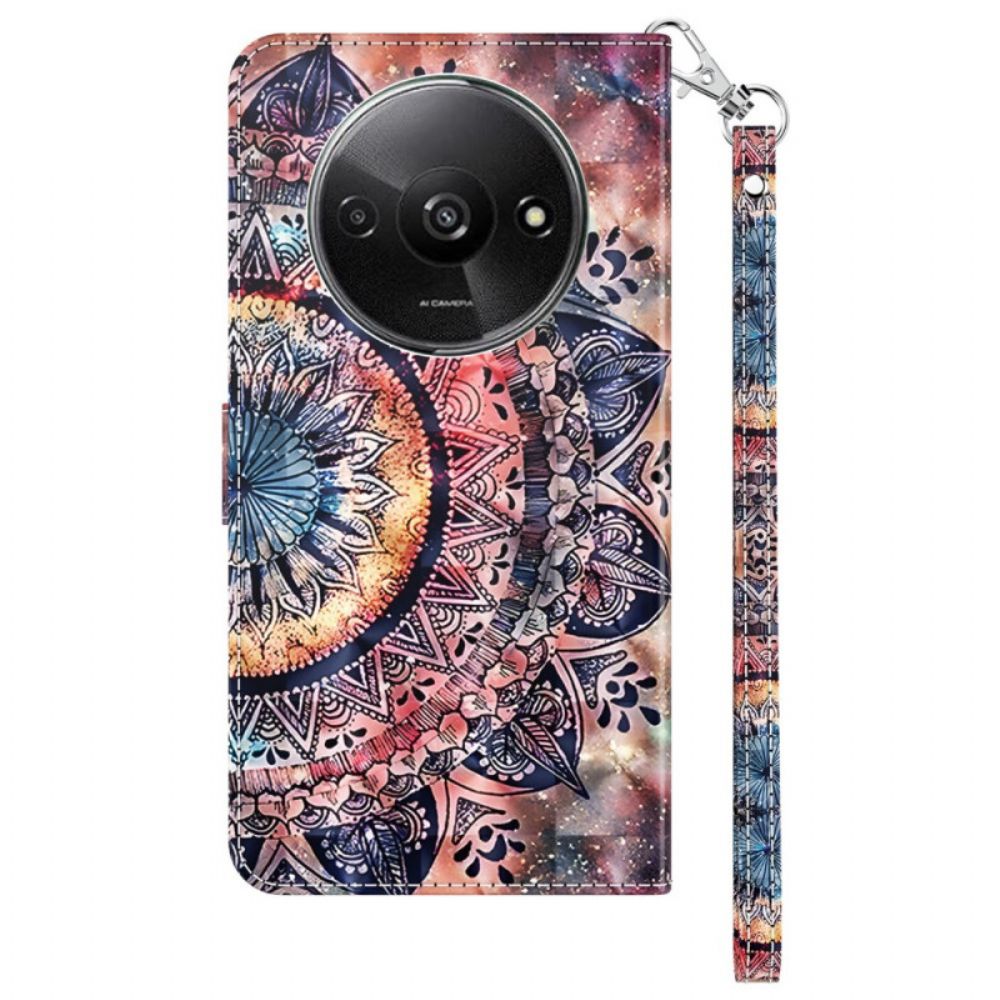 Leren Hoesje Poco C61 Kleurrijke Mandala Met Riempje Bescherming Hoesje