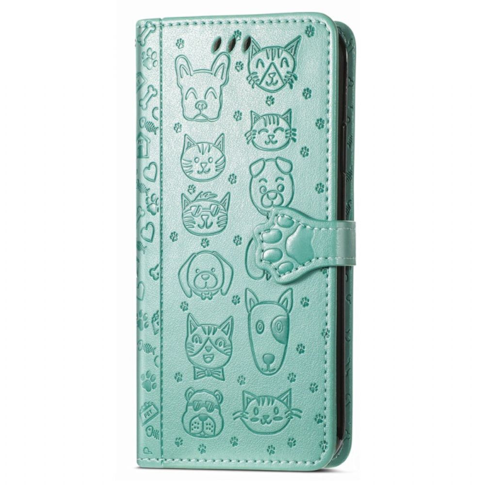 Leren Hoesje Poco C61 Lanyard Dieren Bescherming Hoesje