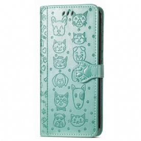 Leren Hoesje Poco C61 Lanyard Dieren Bescherming Hoesje