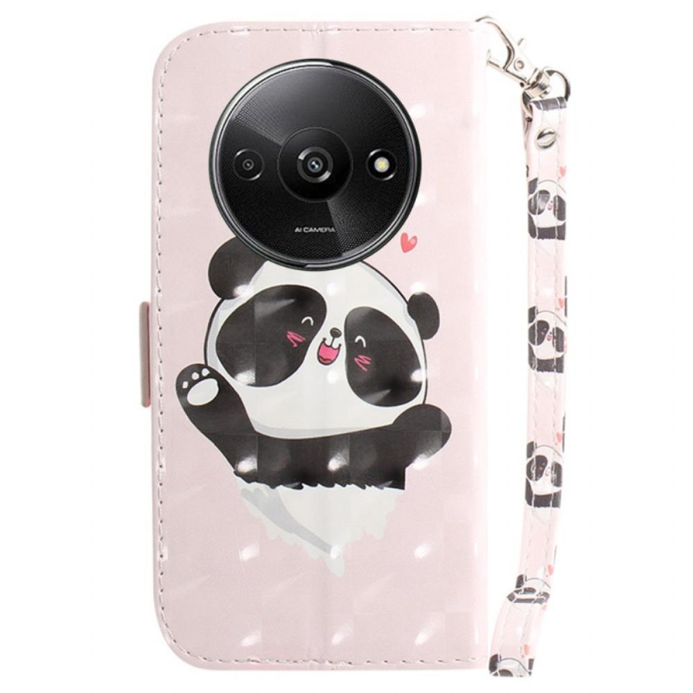 Leren Hoesje Poco C61 Panda Love Met Riempje