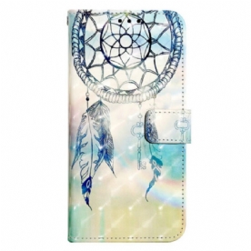 Leren Hoesje Voor Poco C61 Aquarel Dromenvanger