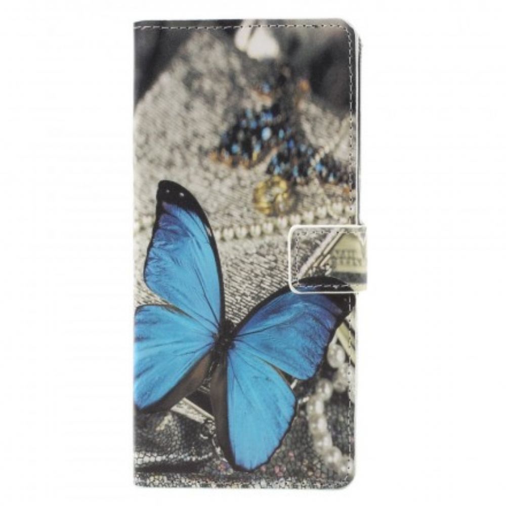 Flip Case voor Samsung Galaxy A9 Blauwe Vlinder