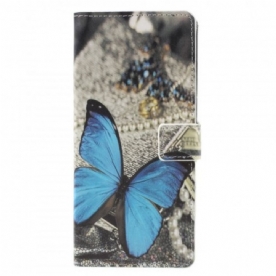 Flip Case voor Samsung Galaxy A9 Blauwe Vlinder