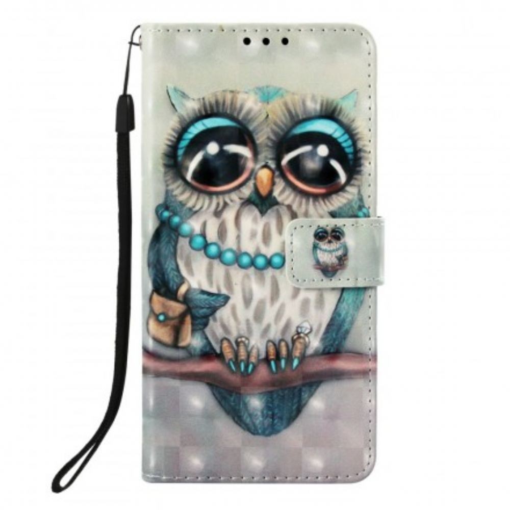 Leren Hoesje voor Samsung Galaxy A9 Met Ketting Miss Strappy Uil