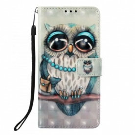 Leren Hoesje voor Samsung Galaxy A9 Met Ketting Miss Strappy Uil