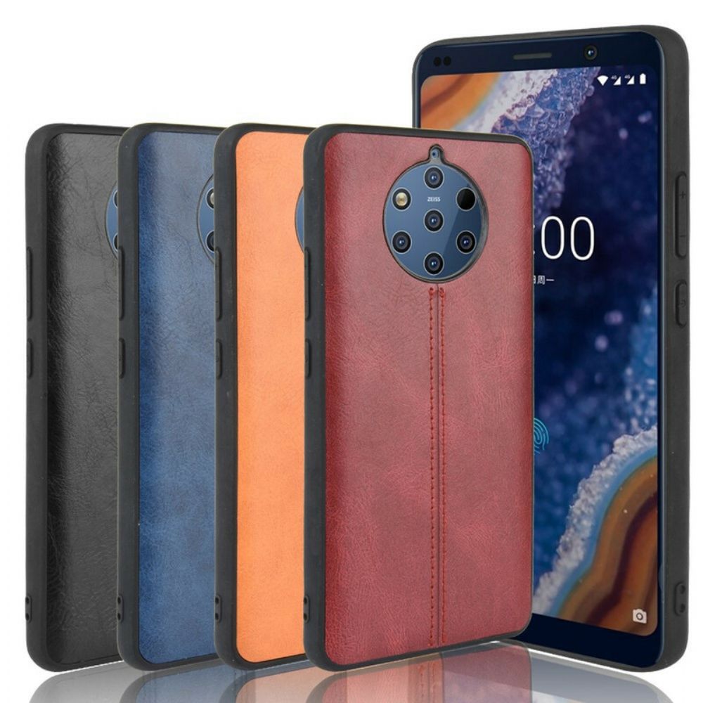 Telefoonhoesje voor Nokia 9 PureView Naad Leereffect