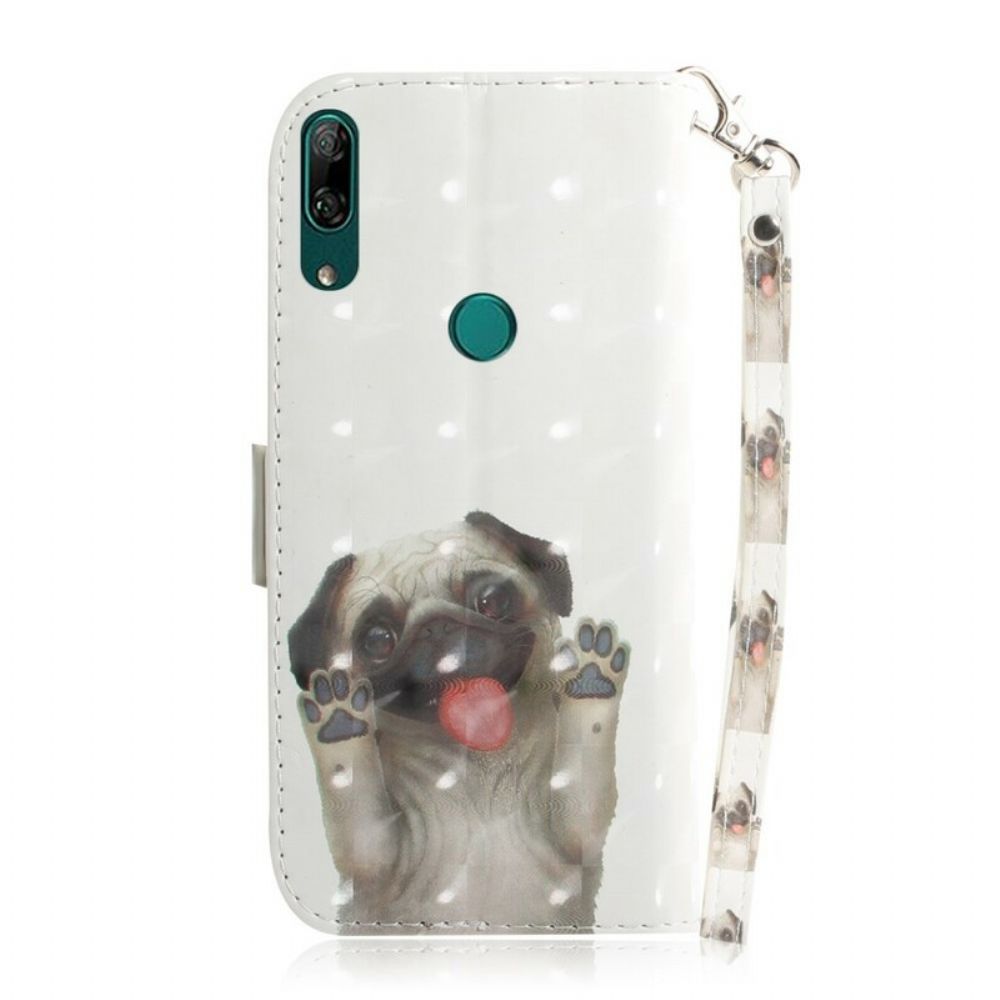 Folio-hoesje voor Huawei P Smart Z / Honor 9X Met Ketting Hou Van Mijn Hond Met Riem