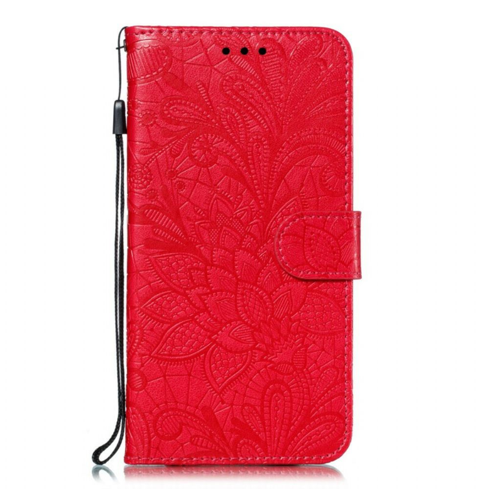 Folio-hoesje voor Huawei P Smart Z / Honor 9X Met Ketting Tribal Band Bloemen