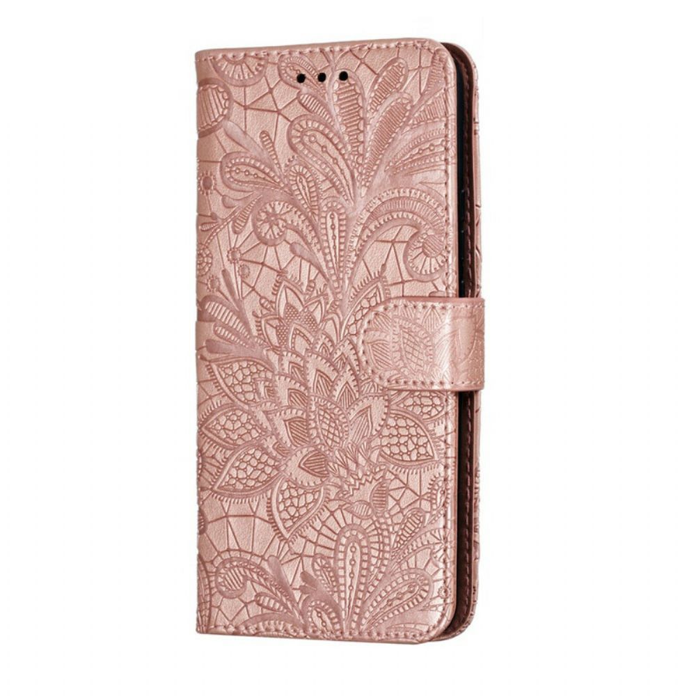 Folio-hoesje voor Huawei P Smart Z / Honor 9X Met Ketting Tribal Band Bloemen