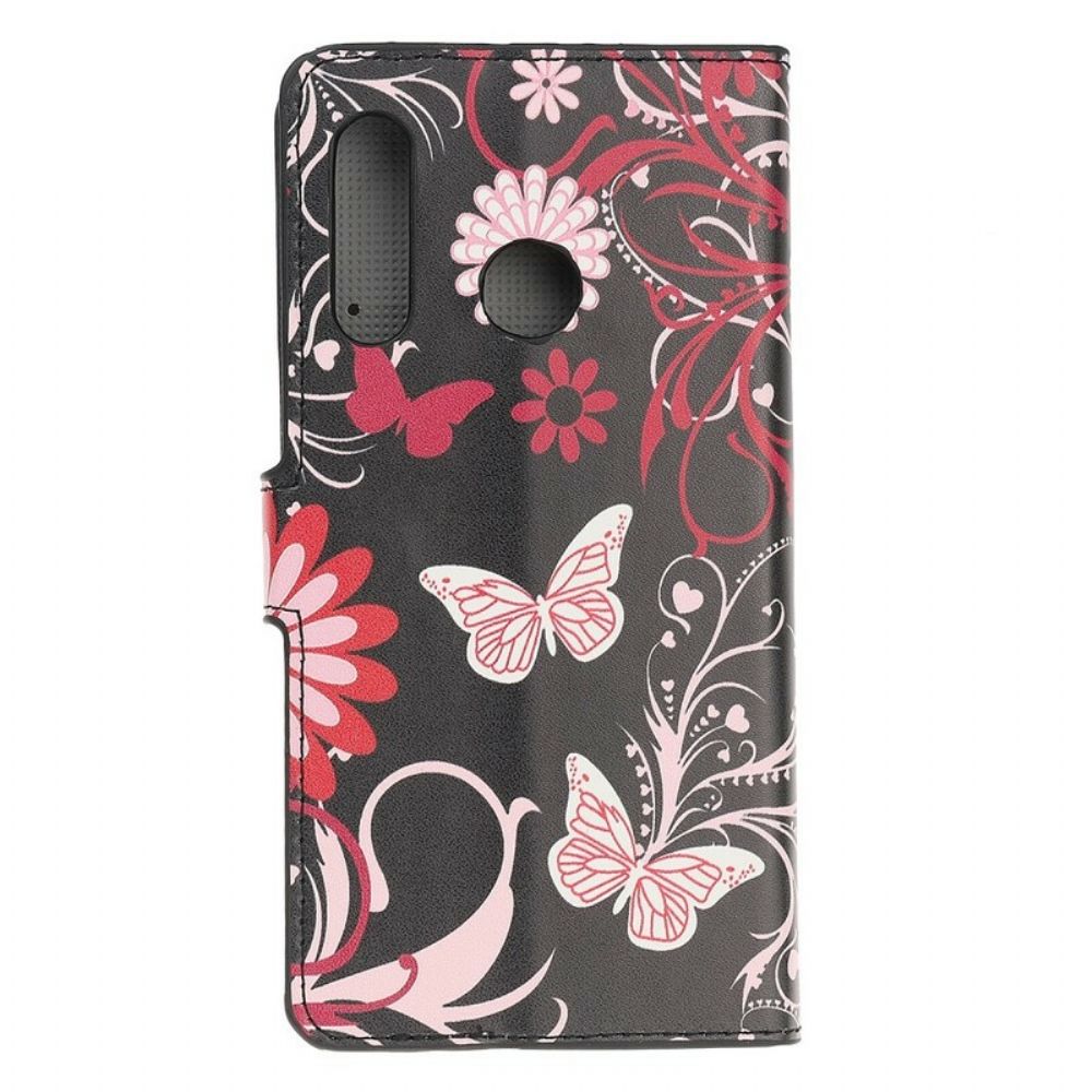 Folio-hoesje voor Huawei P Smart Z / Honor 9X Vlinders En Bloemen