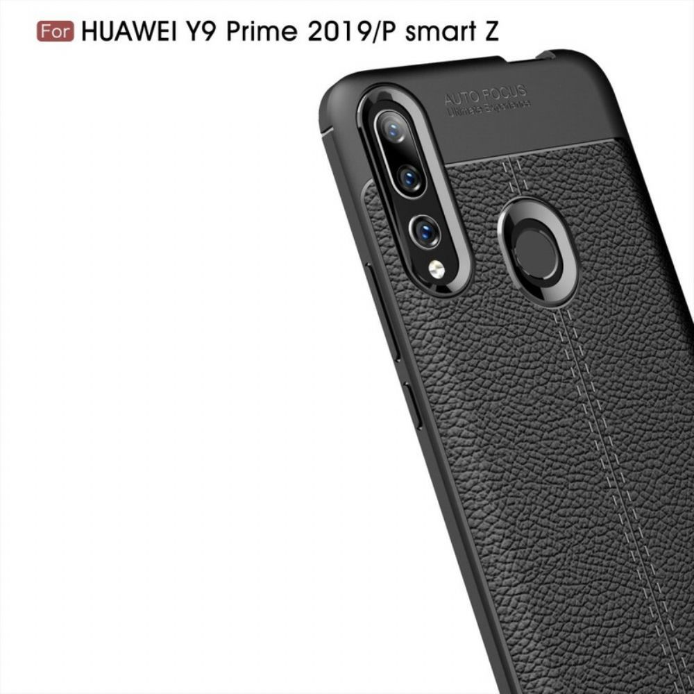 Hoesje voor Huawei P Smart Z / Honor 9X Dubbele Lijn Litchi Leder Effect