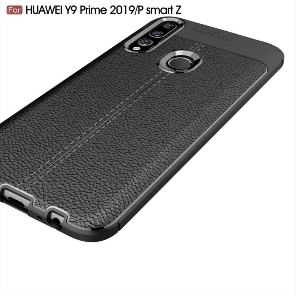 Hoesje voor Huawei P Smart Z / Honor 9X Dubbele Lijn Litchi Leder Effect