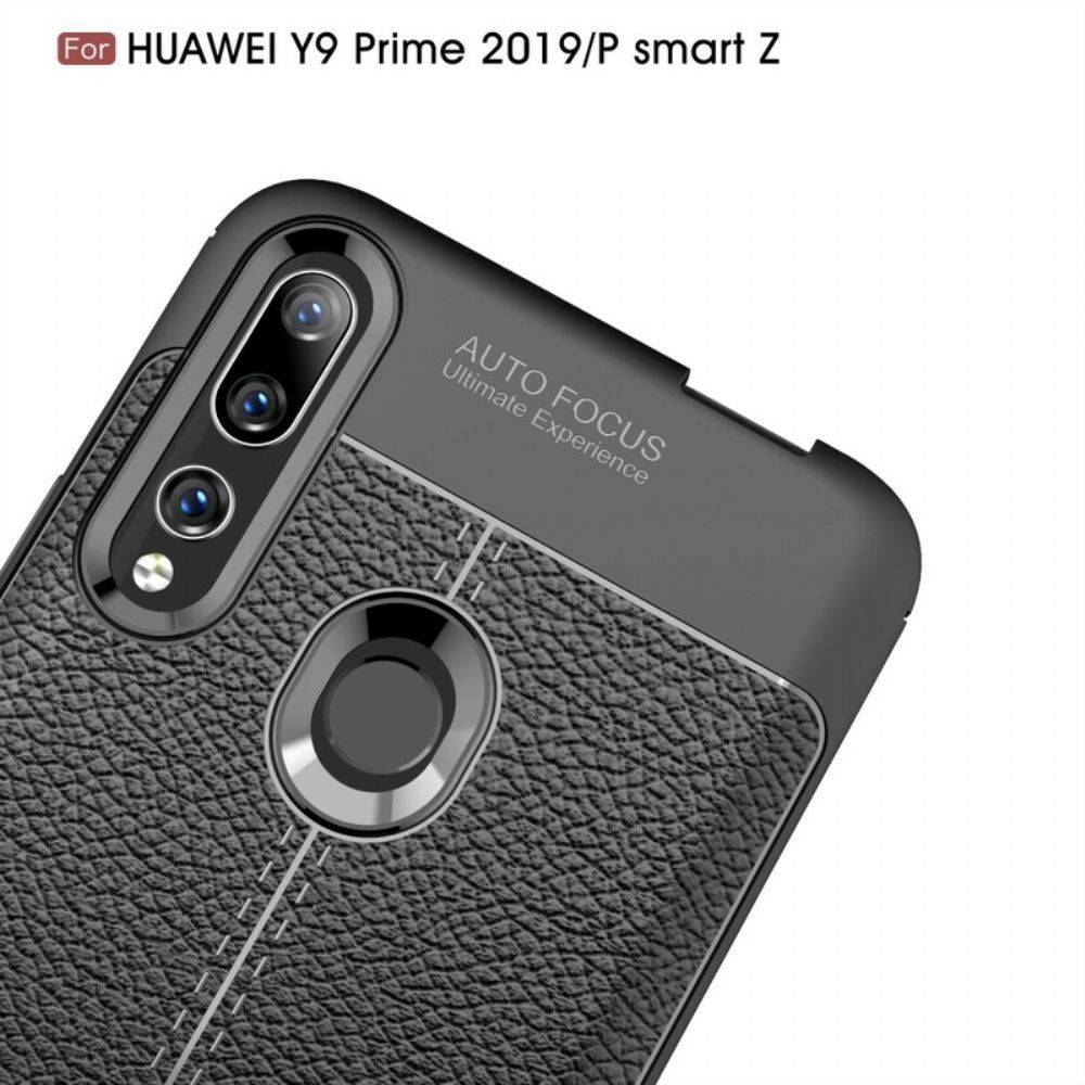 Hoesje voor Huawei P Smart Z / Honor 9X Dubbele Lijn Litchi Leder Effect