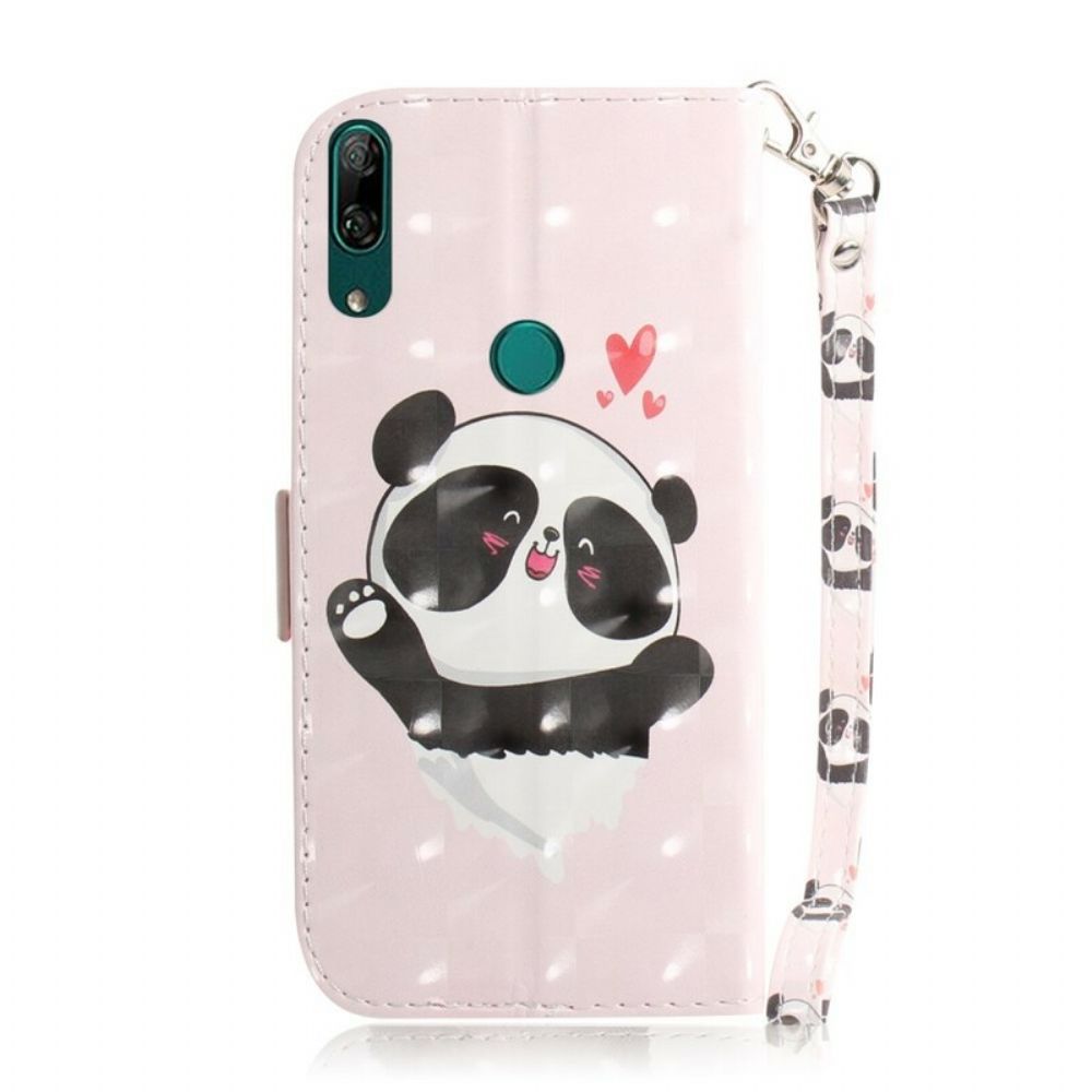 Leren Hoesje voor Huawei P Smart Z / Honor 9X Met Ketting Thong Panda Liefde