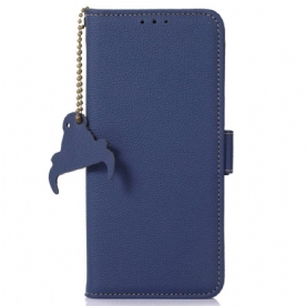 Flip Case voor Xiaomi Redmi Note 12 4G Echt Rfid-gestructureerd Leer