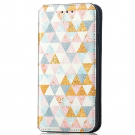 Bescherming Hoesje voor Realme 9i Folio-hoesje Caseoo Kleurrijk Geometrisch Patroon