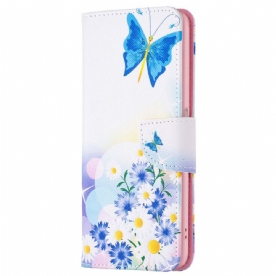 Folio-hoesje voor Realme 9i Pastel Vlinder En Bloemen