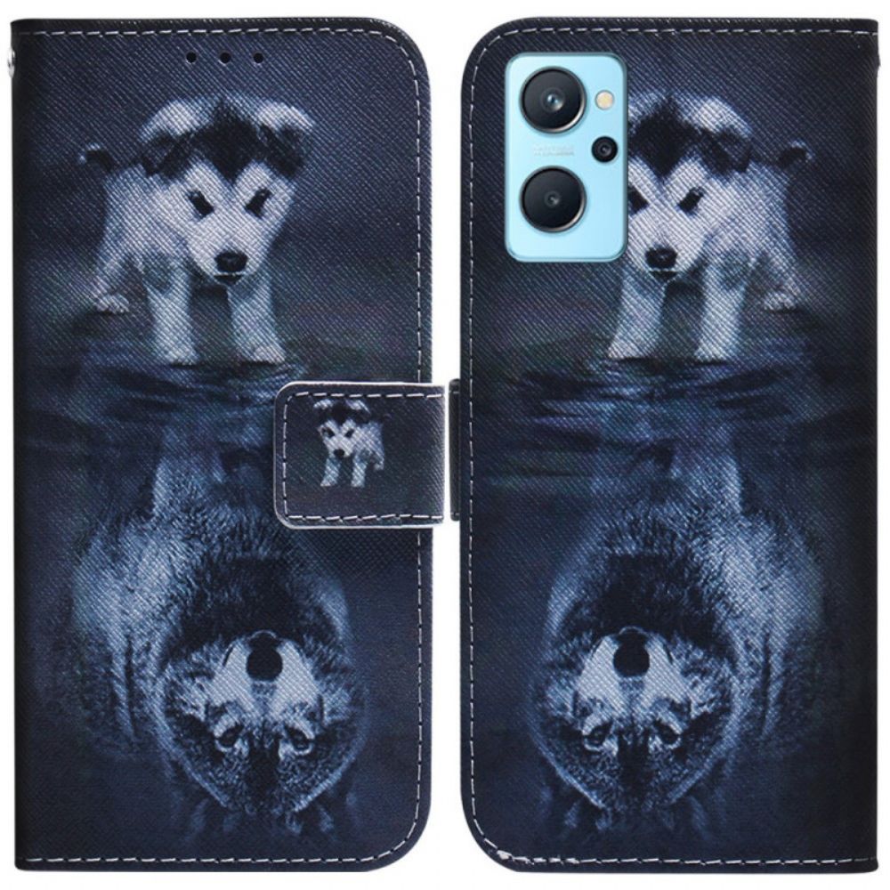 Folio-hoesje voor Realme 9i Puppy Dream