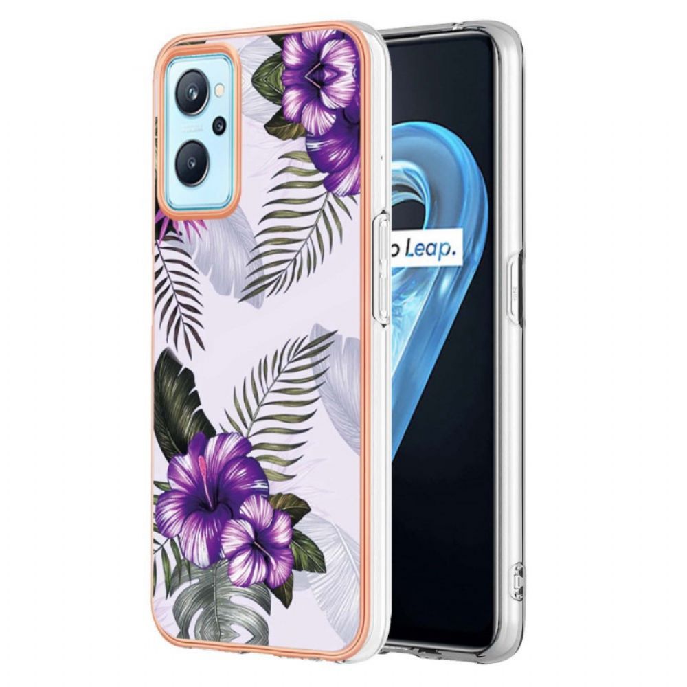 Hoesje voor Realme 9i Mini Paarse Bloemen