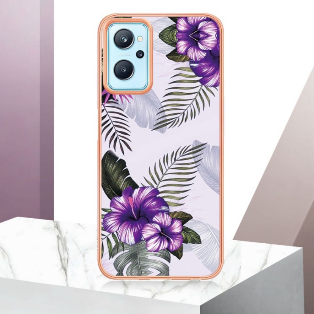 Hoesje voor Realme 9i Mini Paarse Bloemen