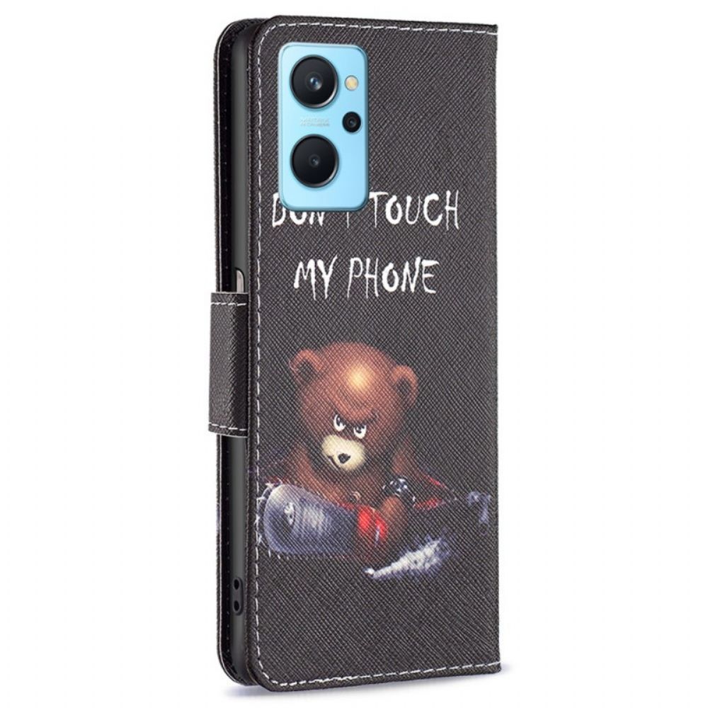 Leren Hoesje voor Realme 9i Gevaarlijke Beer