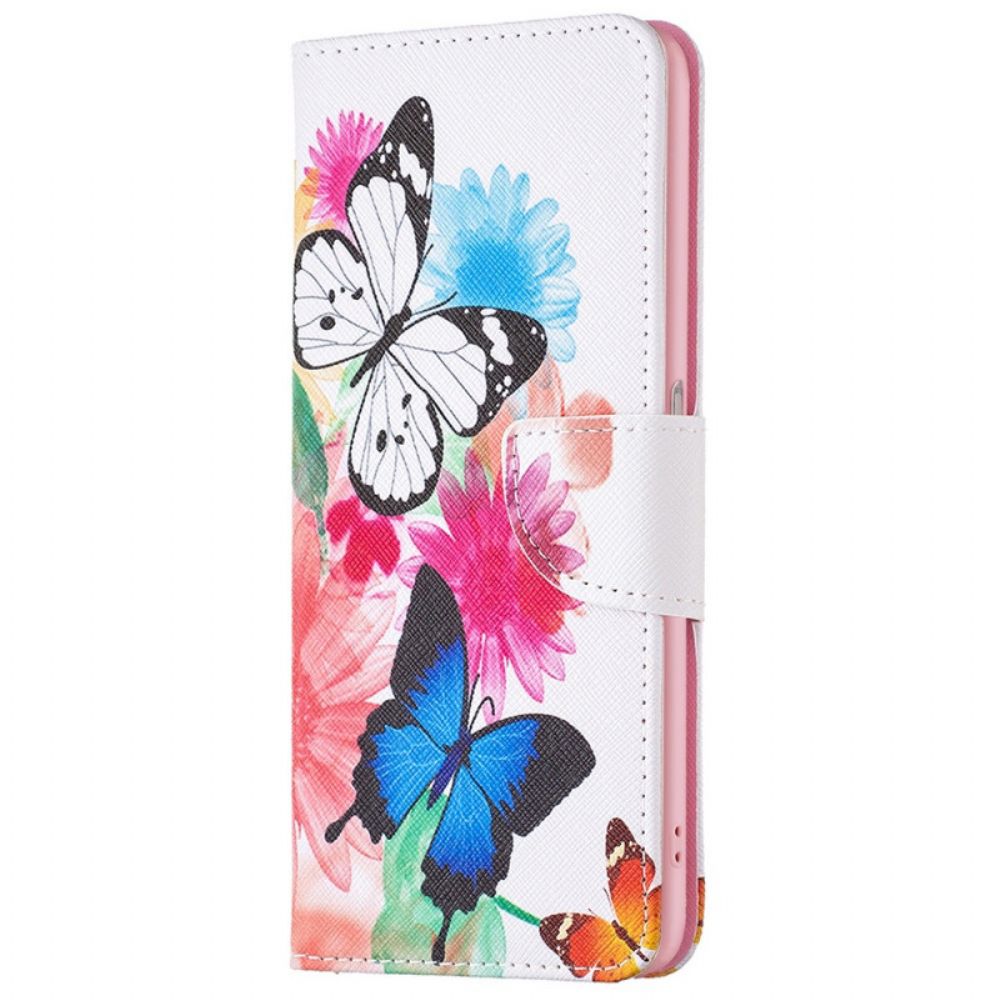 Leren Hoesje voor Realme 9i Vlinders