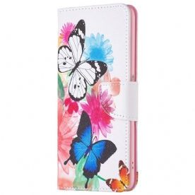 Leren Hoesje voor Realme 9i Vlinders