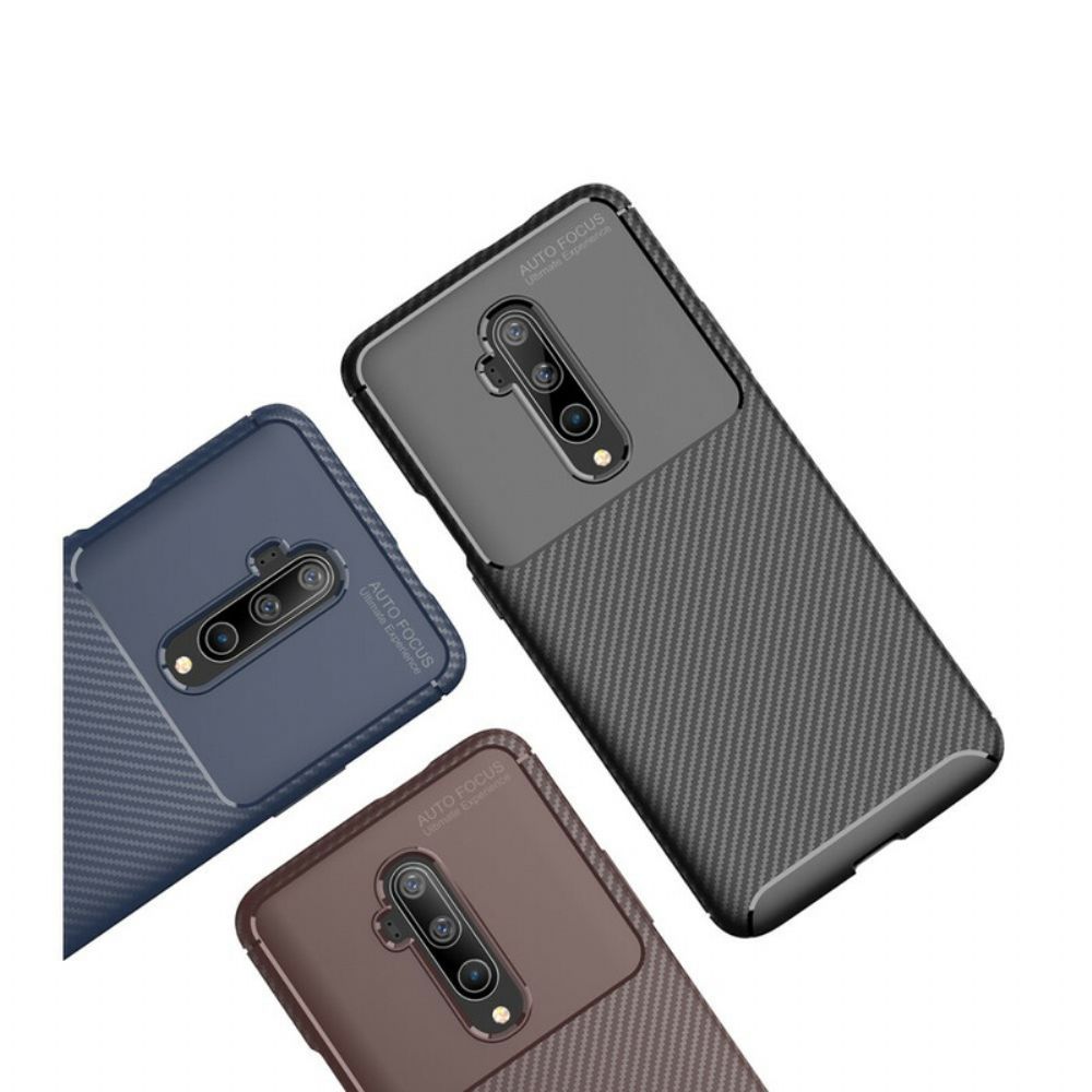 Hoesje voor OnePlus 7T Pro Flexibele Koolstofvezeltextuur