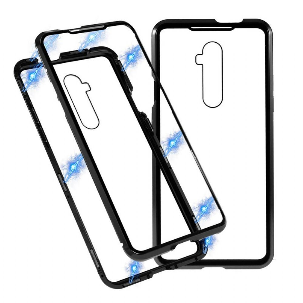 Hoesje voor OnePlus 7T Pro Metalen Randen En Gehard Glas