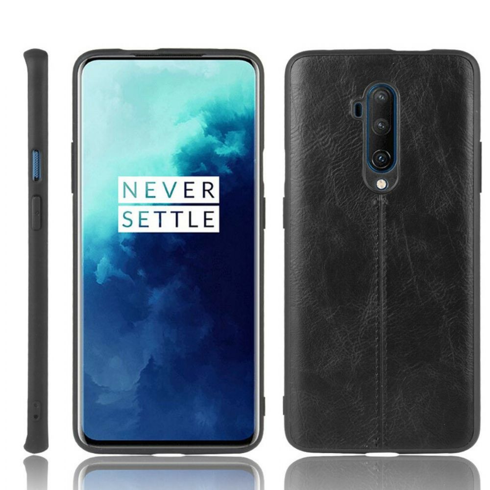 Hoesje voor OnePlus 7T Pro Naad Leereffect