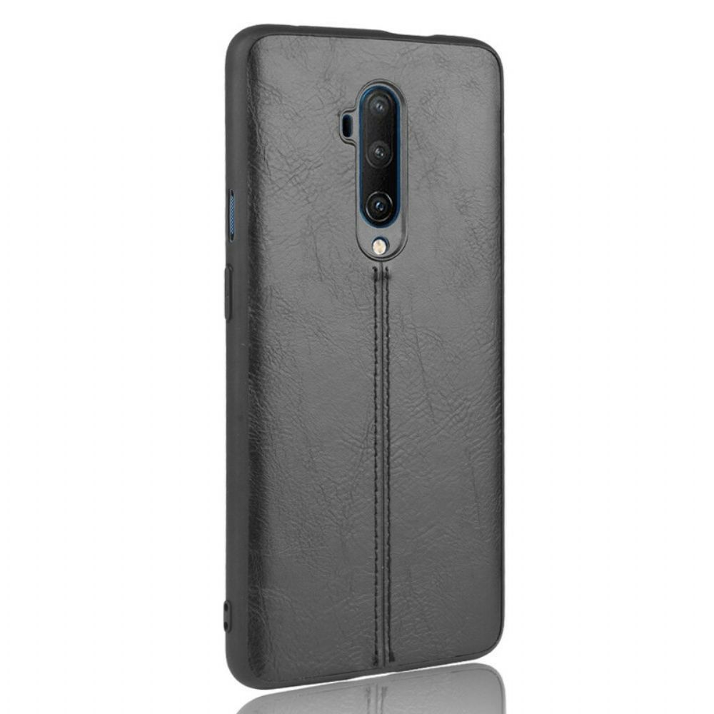 Hoesje voor OnePlus 7T Pro Naad Leereffect