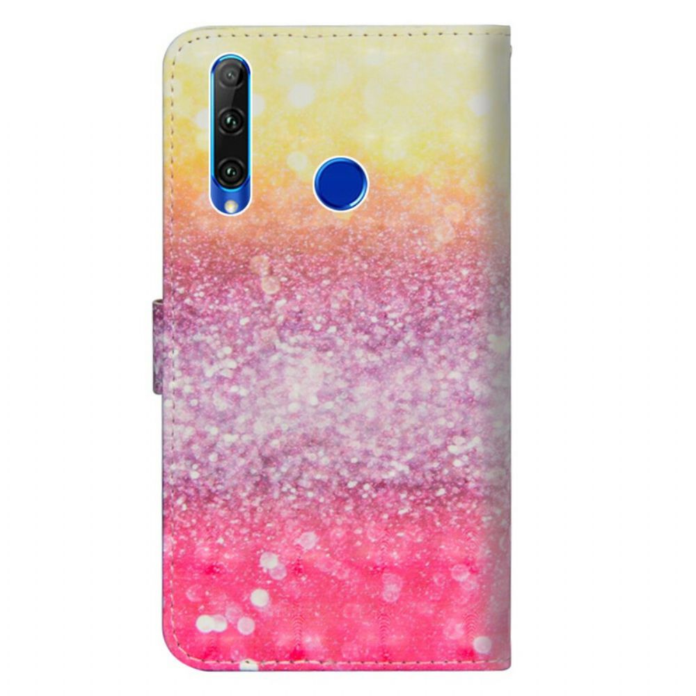 Folio-hoesje voor Honor 20 Lite / 20e Magenta Glitterverloop