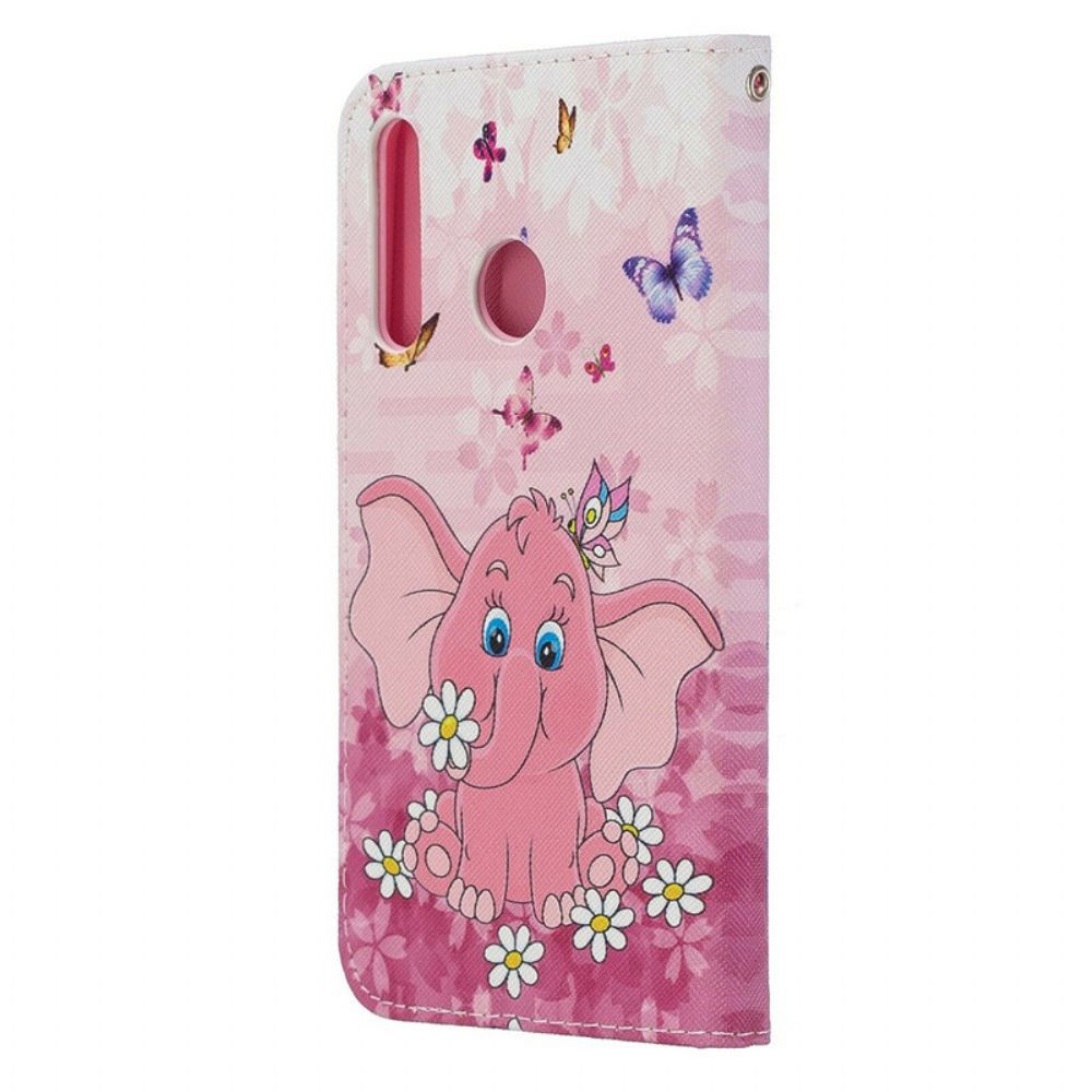 Folio-hoesje voor Honor 20 Lite / 20e Met Ketting Leuke Olifant Met Riem