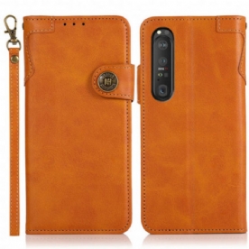 Flip Case voor Sony Xperia 1 III Khazneh Magnetische Knop