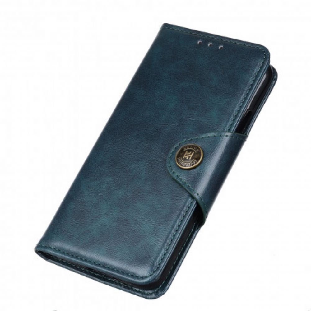 Flip Case voor Sony Xperia 1 III Knoop Van Imitatieleer Lakleer