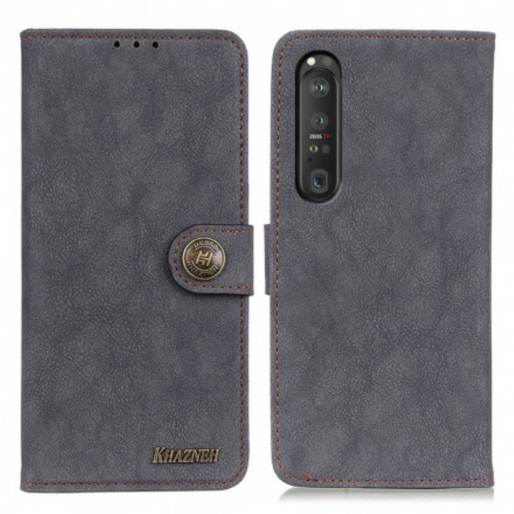 Flip Case voor Sony Xperia 1 III Retro Split Kunstleer Khazneh