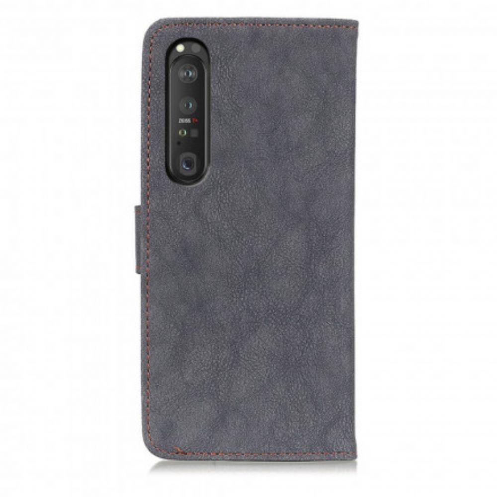 Flip Case voor Sony Xperia 1 III Retro Split Kunstleer Khazneh